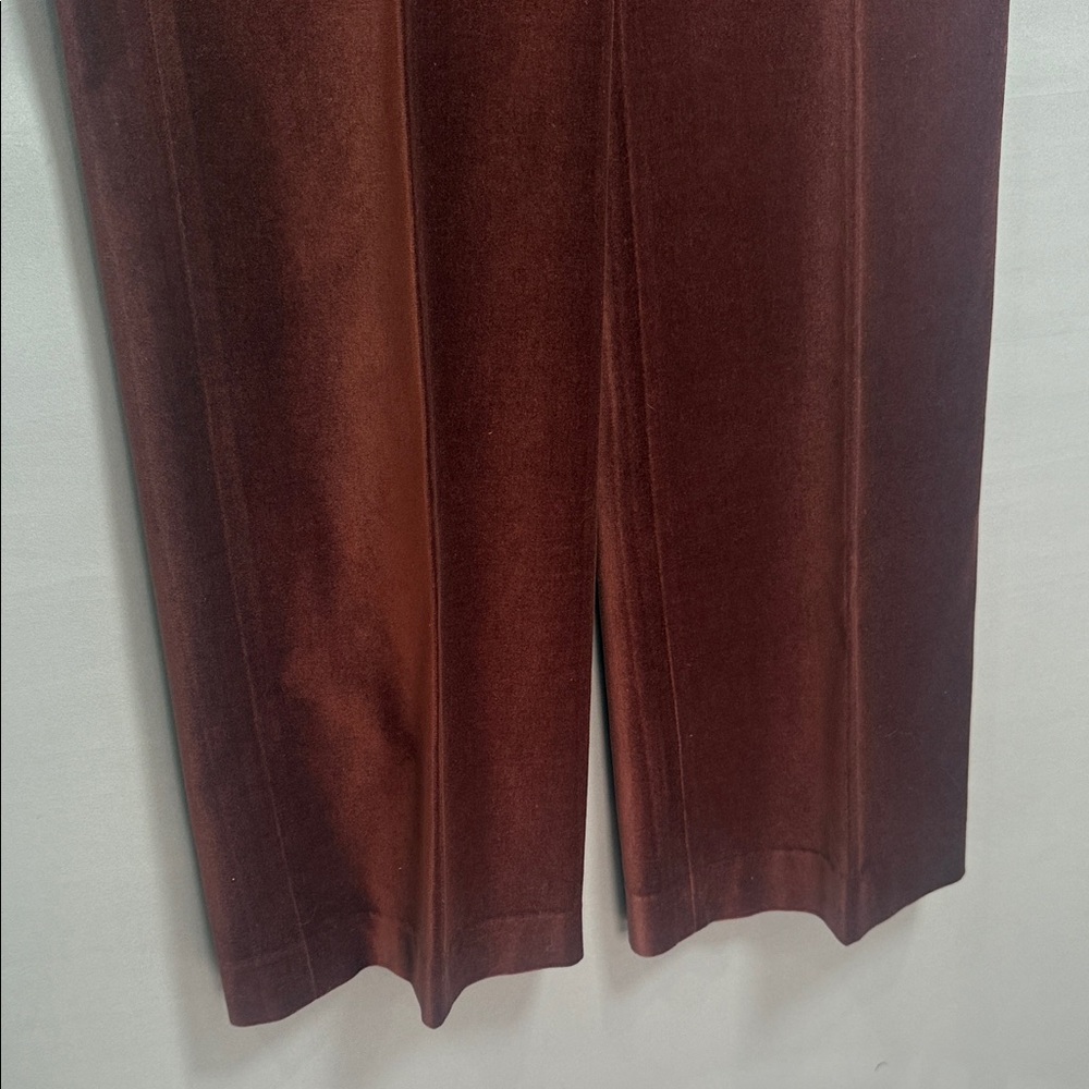 Vintage René Lezard Brown Velvet Trousers Straight Leg Made in Germany Sz 34 - Picture 4 of 10